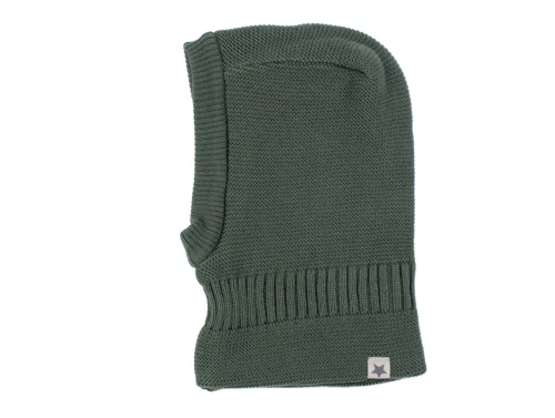 Huttelihut green olive balaclava uld